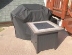 Propane BBQ grill and fire pit for guests use 